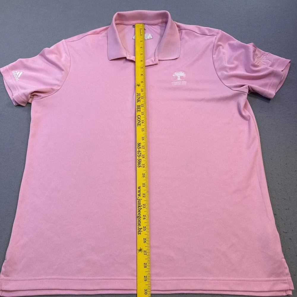 Adidas GOLF Polo Shirt Mens XL PINK AJGA LOGO Short Sleeve Performance